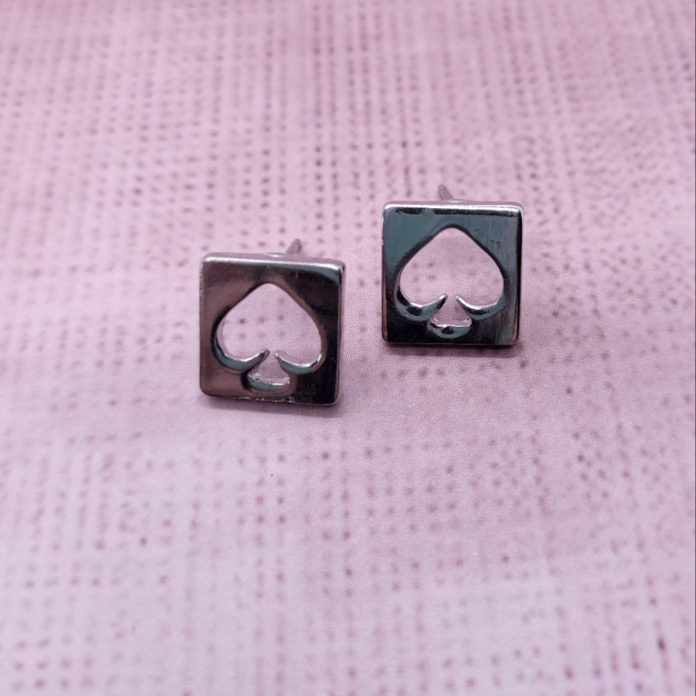 New KATE SPADE silver logo earrings